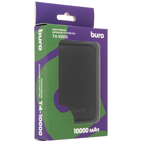 Купить Портативный аккумулятор Buro T4-10000 черный  9925948. Характеристики, отзывы и цены в Донецке