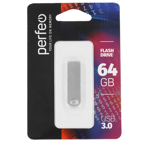 Купить Память USB Flash 64 ГБ Perfeo M08 Metal Series [PF-M08MS064]  9209179. Характеристики, отзывы и цены в Донецке