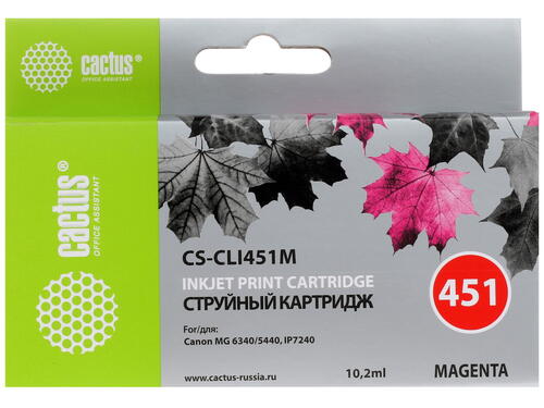 Купить Картридж Cactus CS-CLI451M пурпурный  7932966. Характеристики, отзывы и цены в Донецке