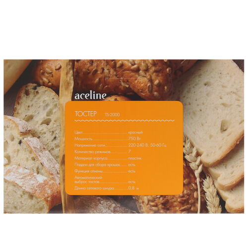 Купить Тостер Aceline TS-2000 красный  1304827. Характеристики, отзывы и цены в Донецке