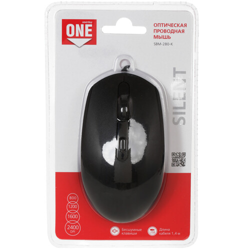 Купить Мышь проводная Smartbuy ONE 280-K  4763064. Характеристики, отзывы и цены в Донецке