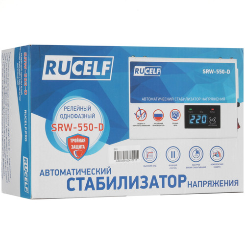 Купить Стабилизатор напряжения RUCELF SRW-550-D  9115966. Характеристики, отзывы и цены в Донецке