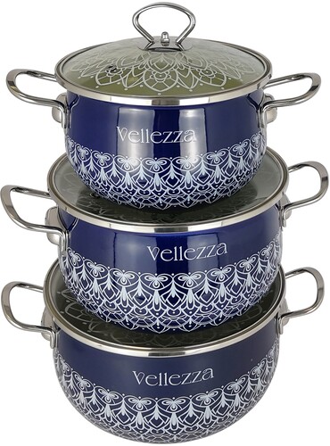 Купить Набор кастрюль VELLEZZA VZ-1004  9156159. Характеристики, отзывы и цены в Донецке