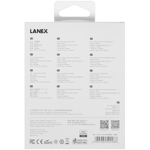 Купить Кабель круглый LANEX Lightning 8-pin - USB Type-C черный 1.2 м  9280468. Характеристики, отзывы и цены в Донецке