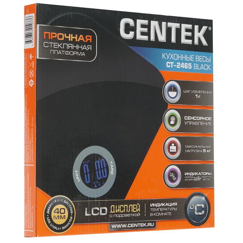 Купить Кухонные весы Centek CT-2465 черный  8111578. Характеристики, отзывы и цены в Донецке