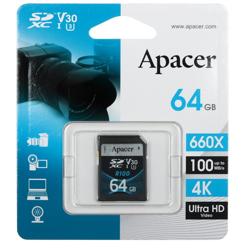 Купить Карта памяти Apacer SDXC 64 ГБ  5456932. Характеристики, отзывы и цены в Донецке