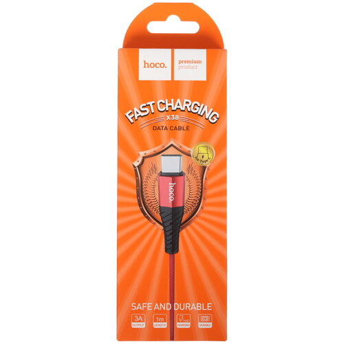 Купить Кабель круглый Hoco USB Type-C - USB 2.0 Type-A красный 1 м  5475029. Характеристики, отзывы и цены в Донецке