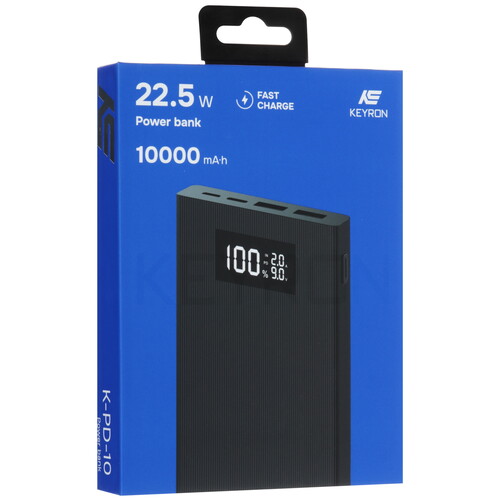 Купить Портативный аккумулятор KEYRON PD-10 серый  4843502. Характеристики, отзывы и цены в Донецке