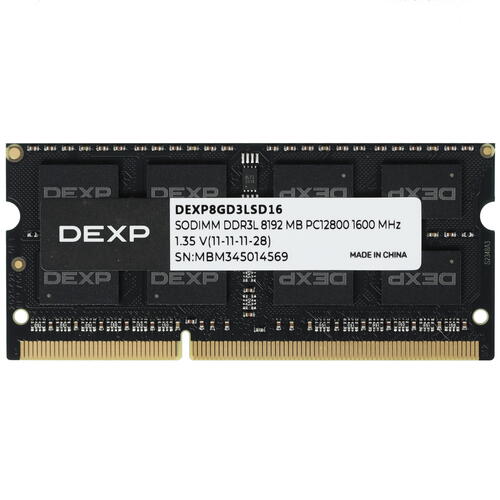 Купить Оперативная память SODIMM DEXP [DEXP8GD3LSD16] 8 ГБ  5437411. Характеристики, отзывы и цены в Донецке
