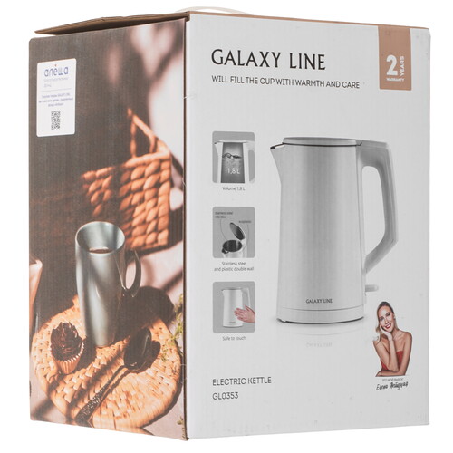 Купить Электрочайник Galaxy LINE GL 0353 белый  9156054. Характеристики, отзывы и цены в Донецке