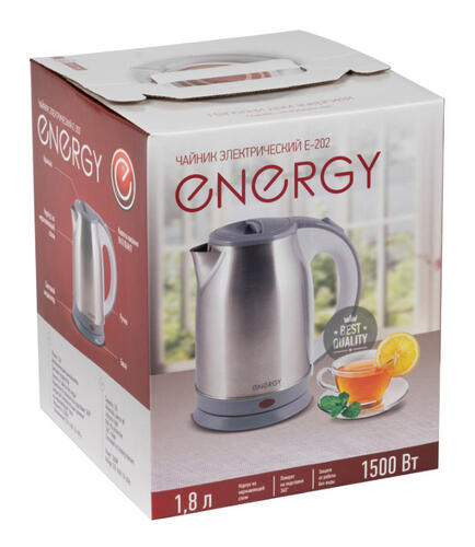 Купить Электрочайник ENERGY E-202 серебристый  8144861. Характеристики, отзывы и цены в Донецке