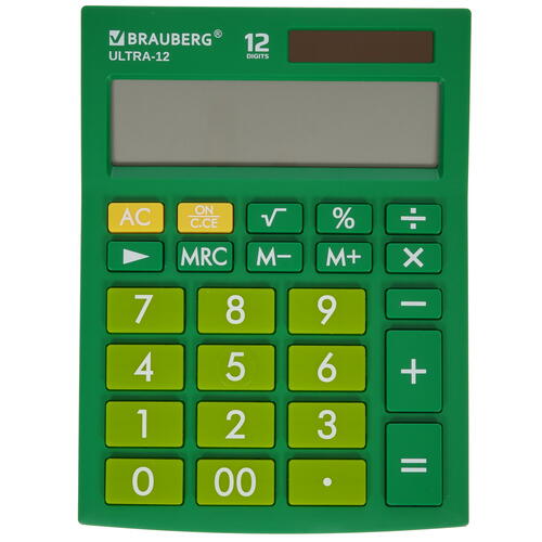 Купить Калькулятор бухгалтерский Brauberg ULTRA-12-GN  5044595. Характеристики, отзывы и цены в Донецке