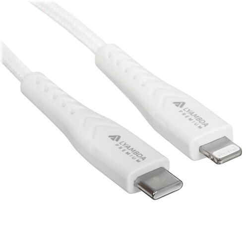 Купить Кабель круглый Lyambda Lightning 8-pin MFI - USB Type-C белый 2.5 м  5497279. Характеристики, отзывы и цены в Донецке