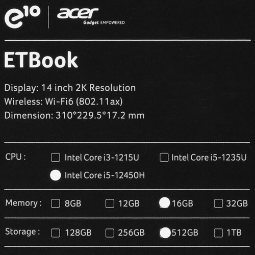 Купить 14" Ноутбук Acer Gadget E10 ETBook серый  5478374. Характеристики, отзывы и цены в Донецке