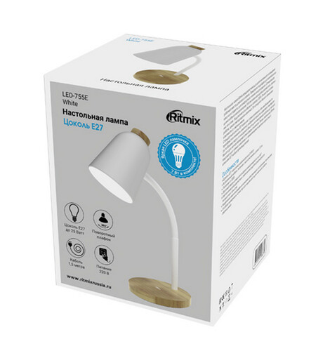 Купить Настольный светильник Ritmix LED-755Е белый  9223770. Характеристики, отзывы и цены в Донецке