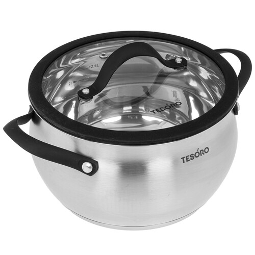 Купить Кастрюля Tesoro Rimini КС735 3.5 л 20 см серебристый  9165233. Характеристики, отзывы и цены в Донецке