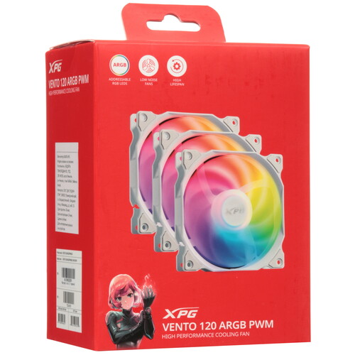 Купить Комплект вентиляторов ADATA XPG VENTO 120 ARGB PWM  5610698. Характеристики, отзывы и цены в Донецке