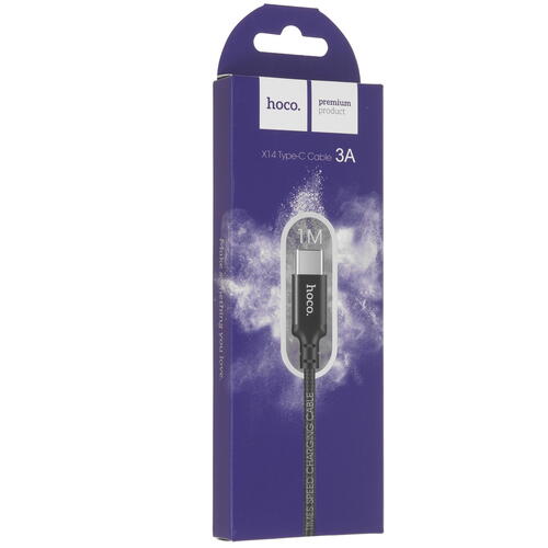 Купить Кабель круглый Hoco USB Type-C - USB 2.0 Type-A черный 1 м  5452402. Характеристики, отзывы и цены в Донецке