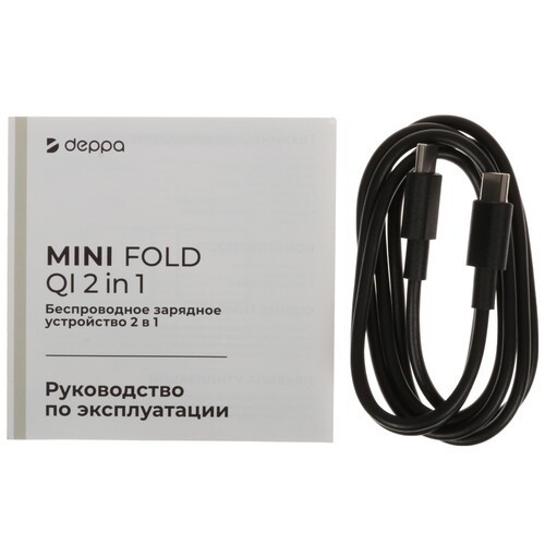 Купить Беспроводное зарядное устройство DEPPA Mini Fold QI 2 in 1 черный  5622780. Характеристики, отзывы и цены в Донецке