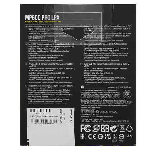 Купить 500 ГБ M.2 NVMe накопитель Corsair Force Series MP600 PRO LPX [CSSD-F0500GBMP600PLP]  5007444. Характеристики, отзывы и цены в Донецке