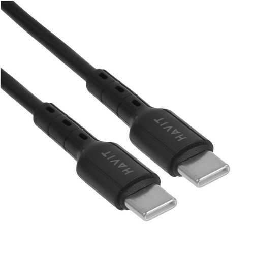 Купить Кабель круглый HAVIT USB Type-C - USB Type-C черный 1 м  9228916. Характеристики, отзывы и цены в Донецке