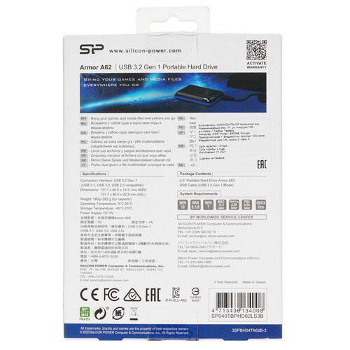 Купить 4 ТБ Внешний HDD Silicon Power A62 Game Drive  4714471. Характеристики, отзывы и цены в Донецке