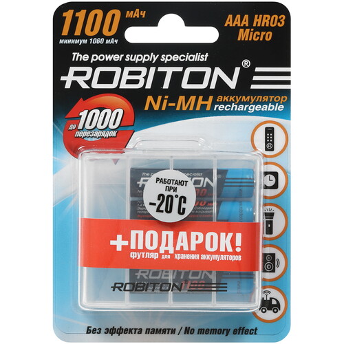 Купить Аккумулятор ROBITON 1100MHAAA-4 1100 мА*ч  5346408. Характеристики, отзывы и цены в Донецке