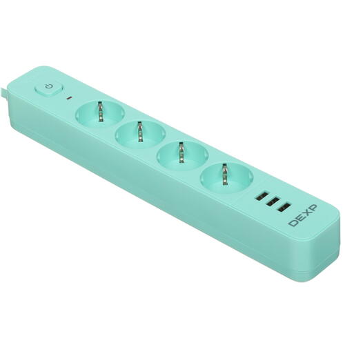 Купить Сетевой фильтр DEXP Intensity 418WU Mint мятный  5419961. Характеристики, отзывы и цены в Донецке