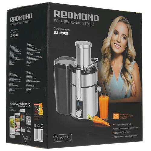 Купить Соковыжималка электрическая Redmond RJ-M909 серебристый  5049865. Характеристики, отзывы и цены в Донецке