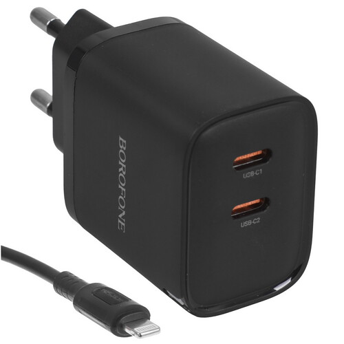 Купить Сетевое зарядное устройство Borofone BA85A черный  9244363. Характеристики, отзывы и цены в Донецке