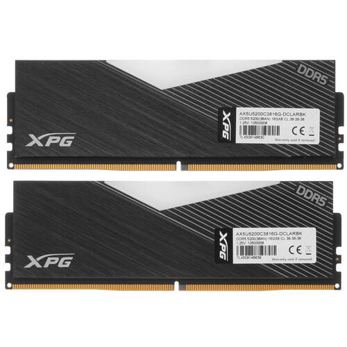 Купить Оперативная память ADATA XPG Lancer RGB [AX5U5200C3816G-DCLARBK] 32 ГБ  4880075. Характеристики, отзывы и цены в Донецке