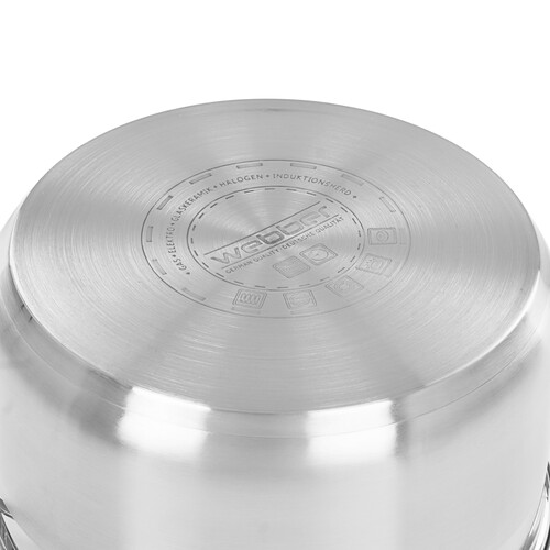 Купить Кастрюля Webber Premium BE-349/2 4.8 л 22 см серебристый  9175495. Характеристики, отзывы и цены в Донецке