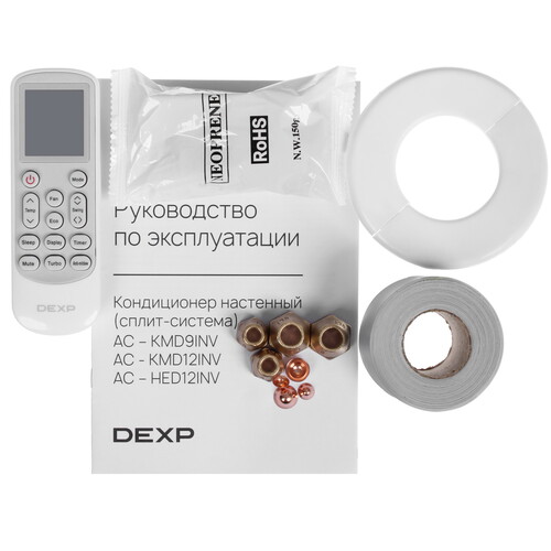 Купить Кондиционер настенный сплит-система DEXP AC-KMD9INV белый  9177432. Характеристики, отзывы и цены в Донецке