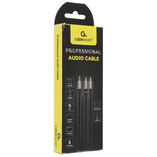 Купить Переходник   Cablexpert 3.5 mm jack - RCA x2 черный  5452292. Характеристики, отзывы и цены в Донецке