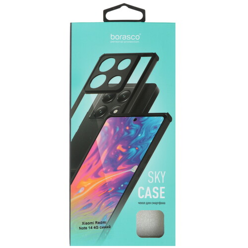 Купить Накладка  BoraSCO Sky Case для Xiaomi Redmi Note 14 синий/прозрачный  5615212. Характеристики, отзывы и цены в Донецке