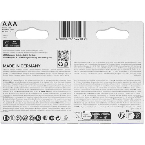 Купить Батарейка Varta Longlife Power Max AAA (LR03/FR03)  9105855. Характеристики, отзывы и цены в Донецке