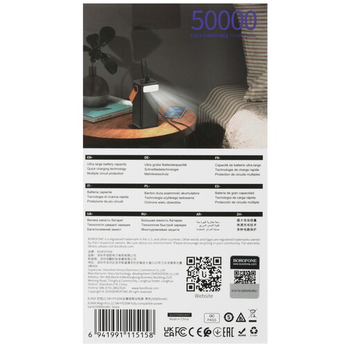 Купить Портативный аккумулятор Borofone BJ66A Magnifico черный  5603888. Характеристики, отзывы и цены в Донецке