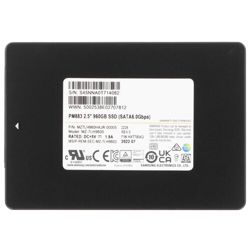 Купить 960 ГБ Серверный SSD Samsung PM883 [MZ7LH960HAJR-00005]  5625041. Характеристики, отзывы и цены в Донецке