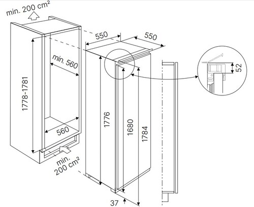 Купить Встраиваемый холодильник без морозильника  Kuppersbusch FK 8550.0I  9255905. Характеристики, отзывы и цены в Донецке