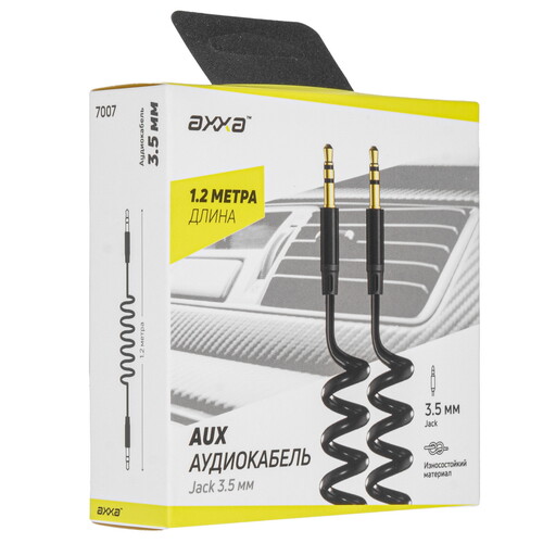 Купить Кабель   AXXA 3.5 mm jack - 3.5 mm jack черный  5475929. Характеристики, отзывы и цены в Донецке