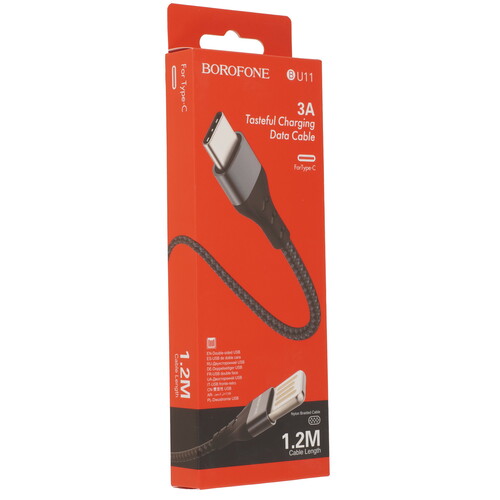 Купить Кабель круглый Borofone USB Type-C - USB 2.0 Type-A черный 1.2 м  9244403. Характеристики, отзывы и цены в Донецке