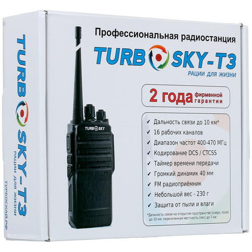Купить Радиостанция TurboSky T3 черный  1383280. Характеристики, отзывы и цены в Донецке