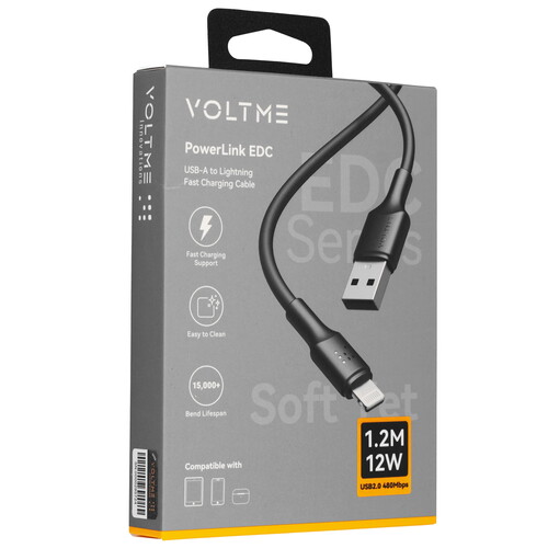 Купить Кабель круглый VOLTME Lightning 8-pin - USB 2.0 Type-A черный 1.2 м  9210865. Характеристики, отзывы и цены в Донецке
