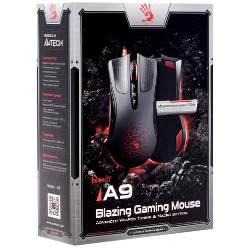 Купить Мышь проводная A4Tech Bloody Blazing A9/A90  черный  1018538. Характеристики, отзывы и цены в Донецке