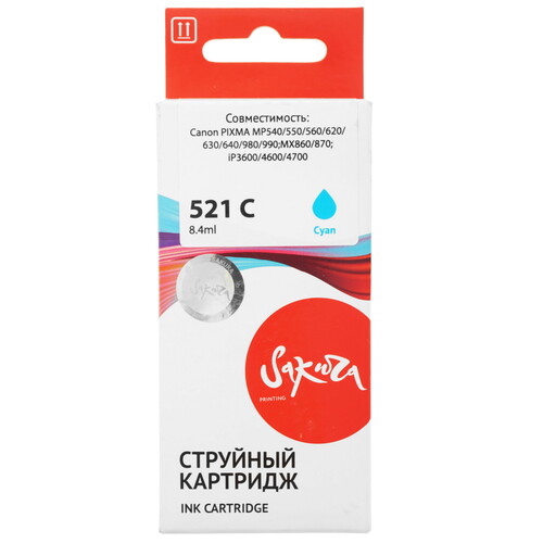 Купить Картридж Sakura 2934B004 (521 C) голубой  9159250. Характеристики, отзывы и цены в Донецке