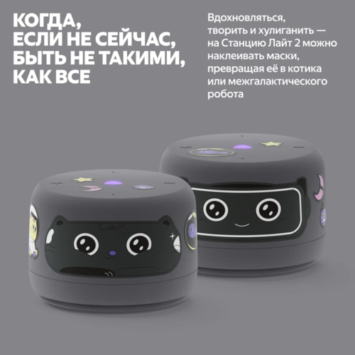 Купить Умная колонка Яндекс Станция Лайт 2 (без часов) серый  5629491. Характеристики, отзывы и цены в Донецке