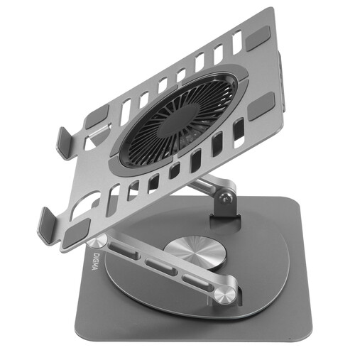 Купить Подставка для ноутбука Digma D-NCP170-1xRGB110-360 серебристый  9300791. Характеристики, отзывы и цены в Донецке