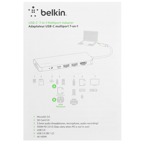 Купить Док-станция Belkin USB-C Multiport Hub Adapter  5605629. Характеристики, отзывы и цены в Донецке