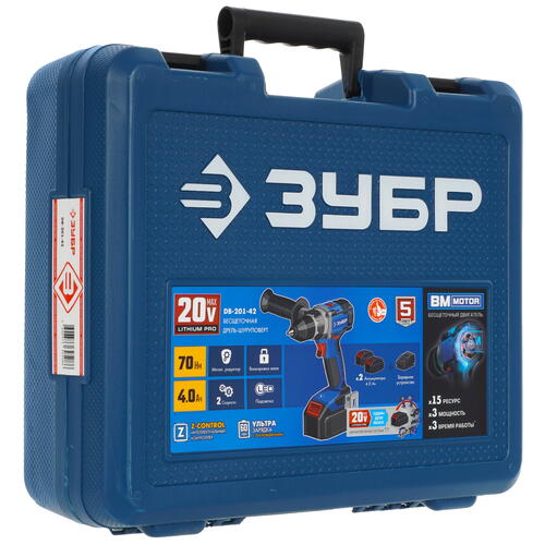 Купить Дрель-шуруповерт Зубр DB-201-42 20V MAX PRO  9939272. Характеристики, отзывы и цены в Донецке