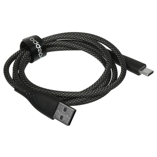 Купить Кабель круглый DEPPA USB Type-C - USB 2.0 Type-A черный 1 м  9113488. Характеристики, отзывы и цены в Донецке